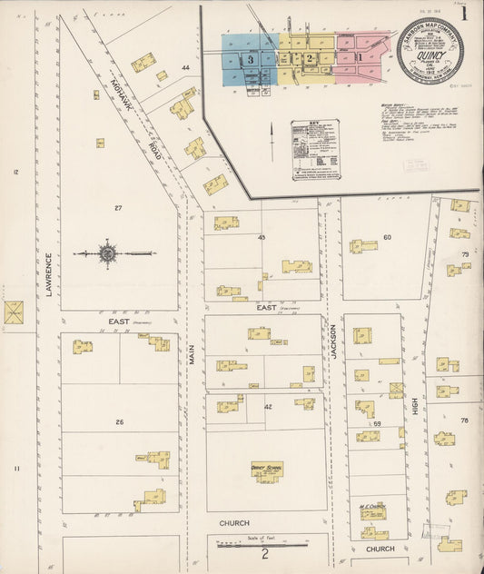 Sanborn Fire Insurance Map from Quincy, Plumas County, California (1912), Sheet #0001 - Complete Map Set gallery image, historic Sanborn map, vintage wall art, California California
