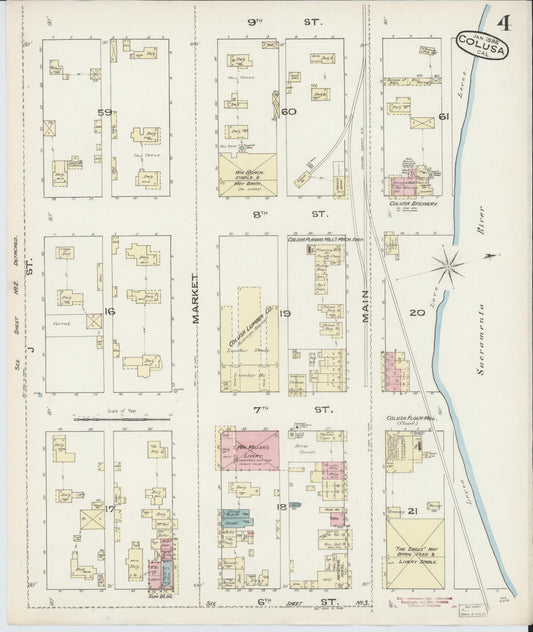 Sanborn Fire Insurance Map from Colusa, Colusa County, California (1886), Sheet #0004 - Historic Sanborn Fire Insurance Map Print, vintage old map wall art, antique decor, genealogy gift, California California map