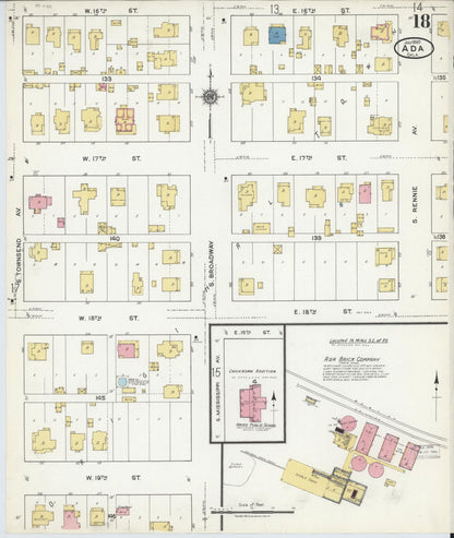 Sanborn Fire Insurance Map from Ada, Pontotoc County, Oklahoma (1920), Sheet #0018 - Complete Map Set gallery image, historic Sanborn map, vintage wall art, Oklahoma Oklahoma