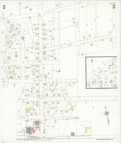 Sanborn Fire Insurance Map from Hico, Hamilton County, Texas (1934), Sheet #0005 - Complete Map Set gallery image, historic Sanborn map, vintage wall art, Texas Texas