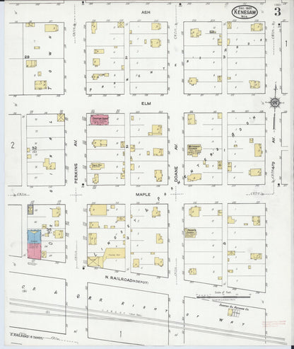 Sanborn Fire Insurance Map from Kenesaw, Adams County, Nebraska (1920), Sheet #0003 - Complete Map Set gallery image, historic Sanborn map, vintage wall art, Nebraska Nebraska