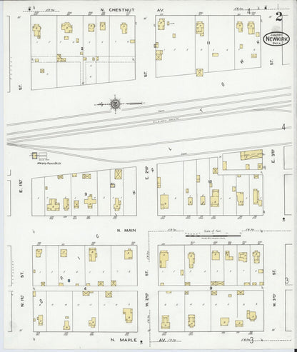 Sanborn Fire Insurance Map from Newkirk, Kay County, Oklahoma (1920), Sheet #0002 - Complete Map Set gallery image, historic Sanborn map, vintage wall art, Oklahoma Oklahoma