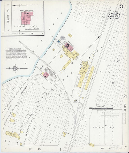 Sanborn Fire Insurance Map from Walker, Cass County, Minnesota (1914), Sheet #0003 - Historic Sanborn Fire Insurance Map Print, vintage old map wall art, antique decor, genealogy gift, Minnesota Minnesota map