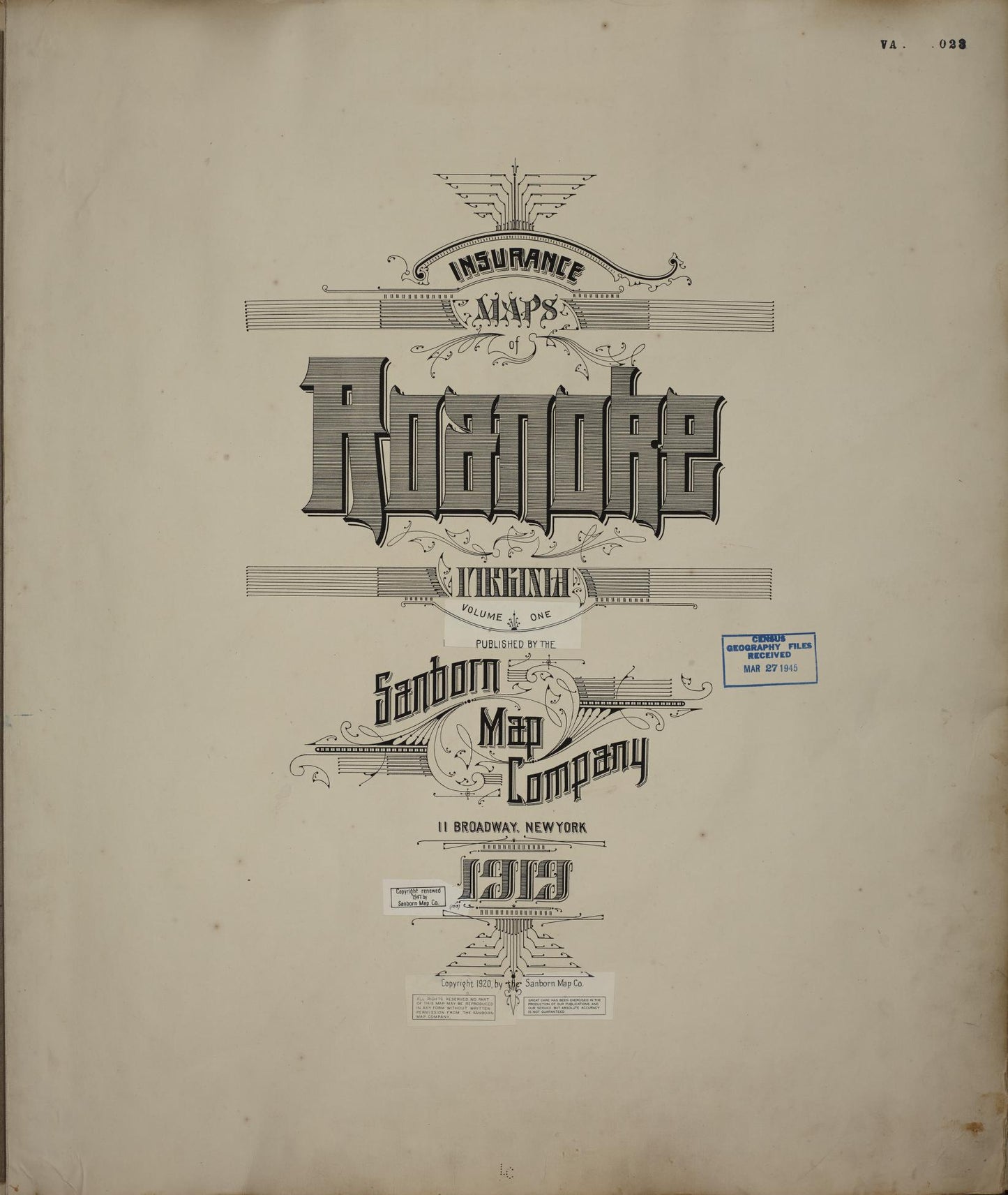 Sanborn Fire Insurance Map from Roanoke, Independent Cities, Virginia. (1951) – Historic Sanborn Fire Insurance Map Print