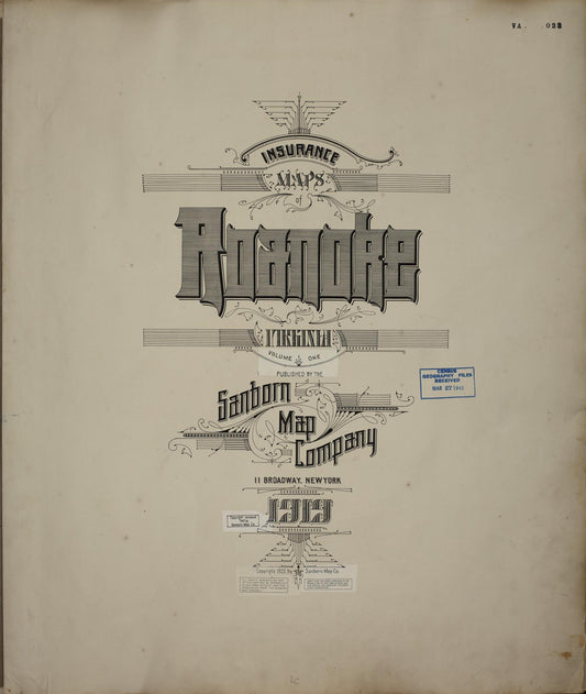 Sanborn Fire Insurance Map from Roanoke, Independent Cities, Virginia. (1951) – Historic Sanborn Fire Insurance Map Print