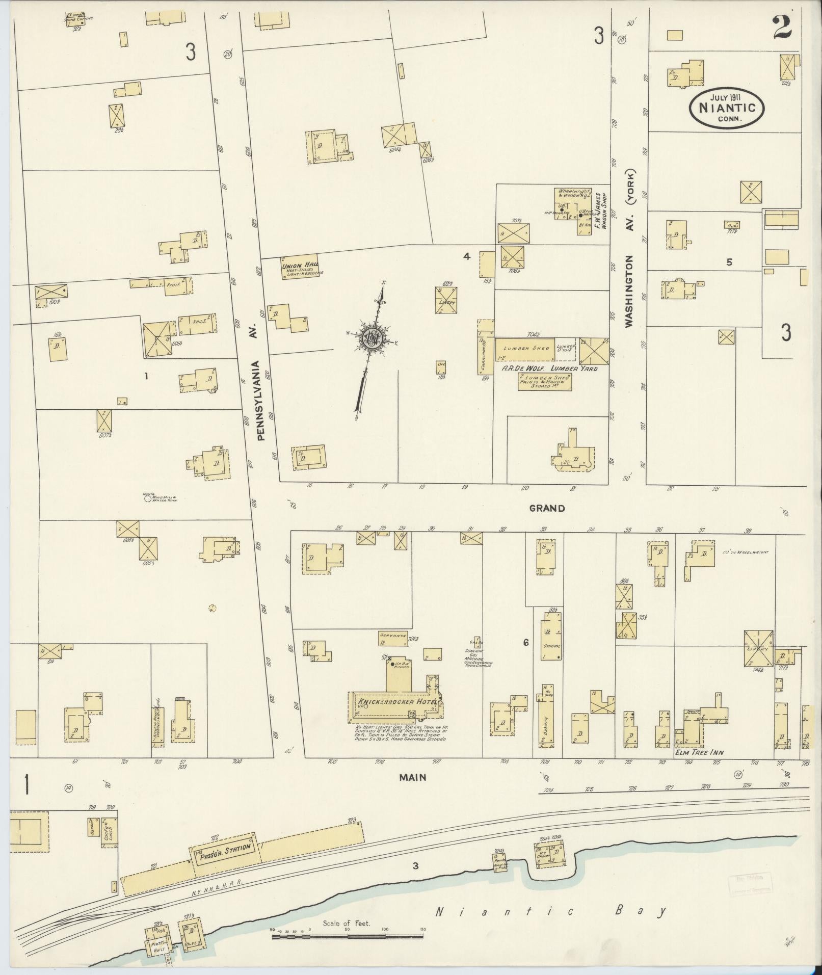 Sanborn Fire Insurance Map from Niantic, New London County, Connecticut (1911), Sheet #0002 - Complete Map Set gallery image, historic Sanborn map, vintage wall art, Connecticut Connecticut
