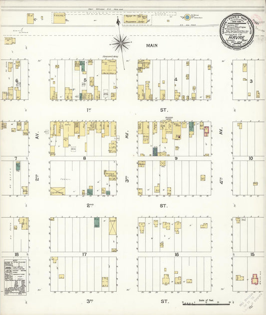 Sanborn Fire Insurance Map from Havre, Hill County, Montana (1894), Sheet #0001 - Historic Sanborn Fire Insurance Map Print, vintage old map wall art, antique decor, genealogy gift, Montana Montana map