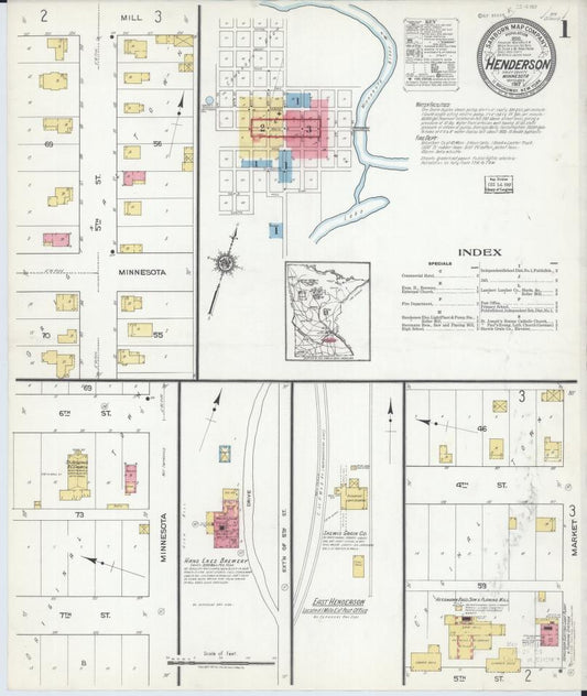 Sanborn Fire Insurance Map from Henderson, Sibley County, Minnesota. (1917) – Map View