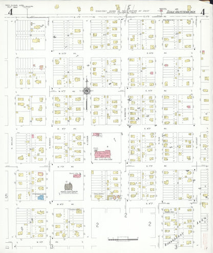 Sanborn Fire Insurance Map from Red Cloud, Webster County, Nebraska (1944), Sheet #0004 - Complete Map Set gallery image, historic Sanborn map, vintage wall art, Nebraska Nebraska
