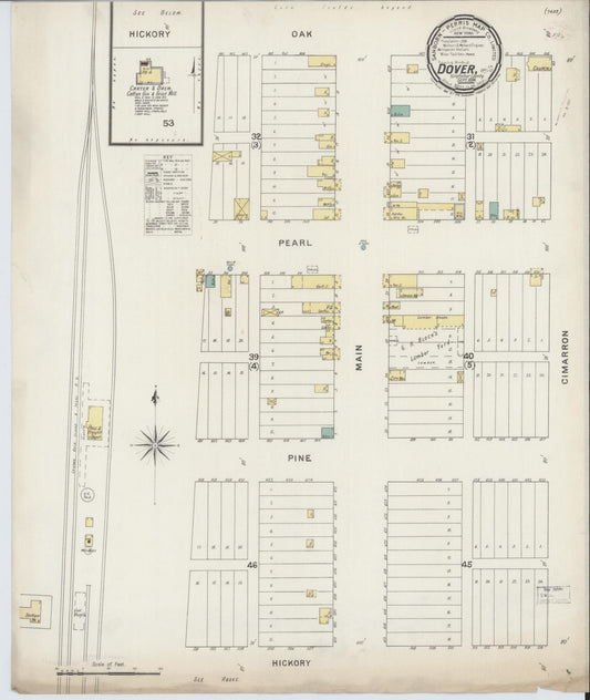 Sanborn Fire Insurance Map from Dover, Kingfisher County, Oklahoma (1894), Sheet #0001 - Historic Sanborn Fire Insurance Map Print, vintage old map wall art, antique decor, genealogy gift, Oklahoma Oklahoma map