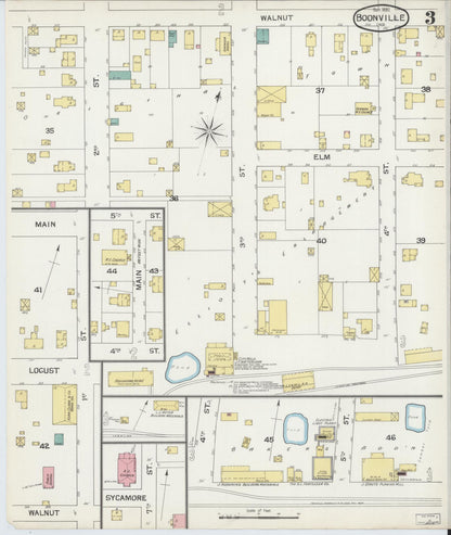 Sanborn Fire Insurance Map from Boonville, Warrick County, Indiana (1892), Sheet #0003 - Historic Sanborn Fire Insurance Map Print, vintage old map wall art, antique decor, genealogy gift, Indiana Indiana map