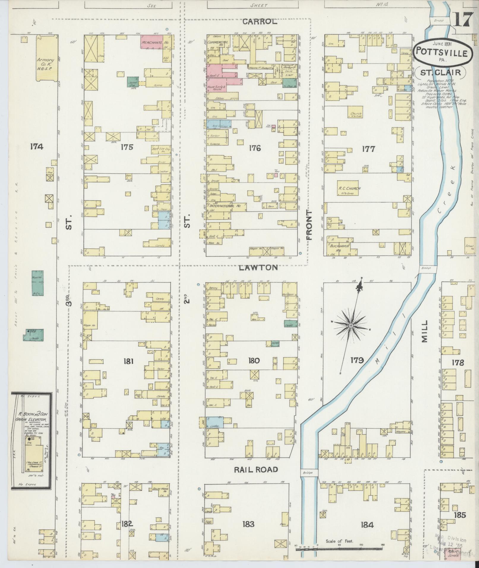 Sanborn Fire Insurance Map from Pottsville, Schuylkill County, Pennsylvania (1891), Sheet #0017 - Complete Map Set gallery image, historic Sanborn map, vintage wall art, Pennsylvania Pennsylvania