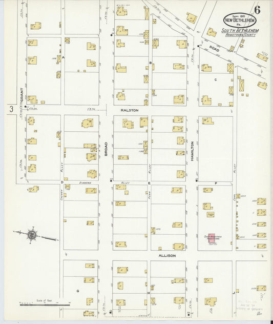 Sanborn Fire Insurance Map from New Bethlehem, Clarion County, Pennsylvania (1910), Sheet #0006 - Historic Sanborn Fire Insurance Map Print, vintage old map wall art, antique decor, genealogy gift, Pennsylvania Pennsylvania map