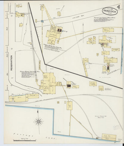 Sanborn Fire Insurance Map from Houghton, Houghton County, Michigan (1888), Sheet #0004 - Complete Map Set gallery image, historic Sanborn map, vintage wall art, Michigan Michigan