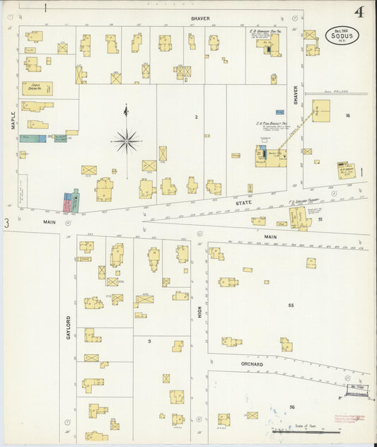Sanborn Fire Insurance Map from Sodus, Wayne County, New York (1906), Sheet #0004 - Historic Sanborn Fire Insurance Map Print, vintage old map wall art, antique decor, genealogy gift, New York New York map