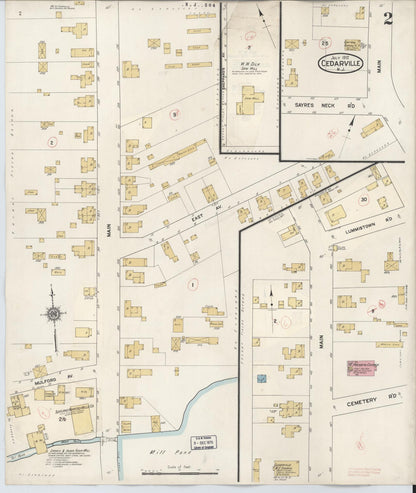 Sanborn Fire Insurance Map from Cedarville, Cumberland County, New Jersey (1928), Sheet #0002 - Complete Map Set gallery image, historic Sanborn map, vintage wall art, New Jersey New Jersey
