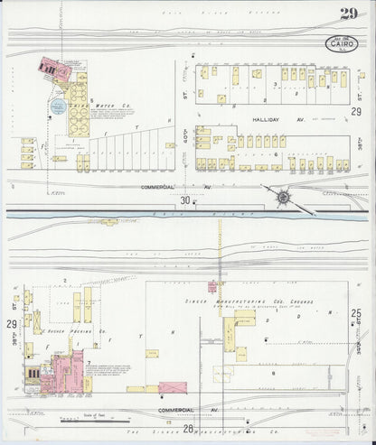Sanborn Fire Insurance Map from Cairo, Alexander County, Illinois (1914), Sheet #0029 - Complete Map Set gallery image, historic Sanborn map, vintage wall art, Illinois Illinois