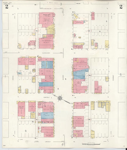 Sanborn Fire Insurance Map from Rotan, Fisher County, Texas (1940), Sheet #0002 - Historic Sanborn Fire Insurance Map Print, vintage old map wall art, antique decor, genealogy gift, Texas Texas map