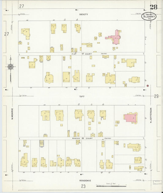 Sanborn Fire Insurance Map from Albany, Dougherty County, Georgia (1911), Sheet #0028 - Historic Sanborn Fire Insurance Map Print, vintage old map wall art, antique decor, genealogy gift, Georgia Georgia map