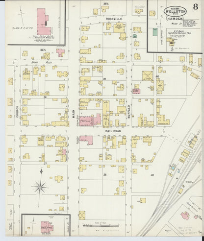 Sanborn Fire Insurance Map from Wellston, Jackson County, Ohio (1897), Sheet #0008 - Historic Sanborn Fire Insurance Map Print, vintage old map wall art, antique decor, genealogy gift, Ohio Ohio map