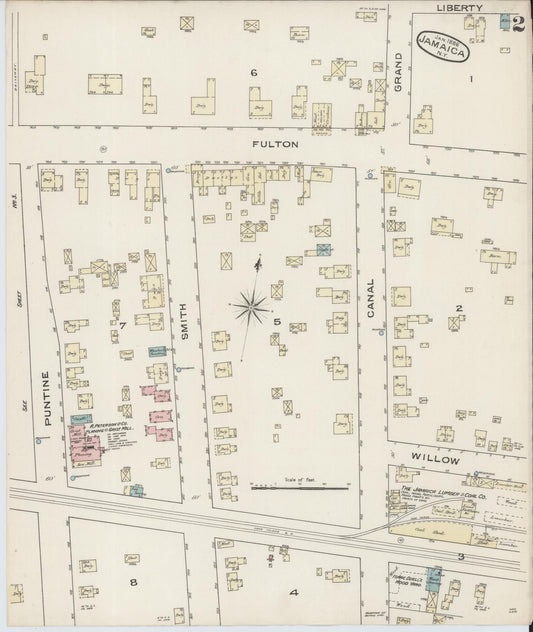 Sanborn Fire Insurance Map from Jamaica, Queens County, New York (1886), Sheet #0002 - Historic Sanborn Fire Insurance Map Print, vintage old map wall art, antique decor, genealogy gift, New York New York map