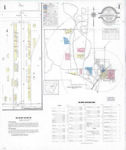 Sanborn Fire Insurance Map from Jacksonville, Pulaski County, Arkansas. (1950) – Historic Sanborn Fire Insurance Map Print