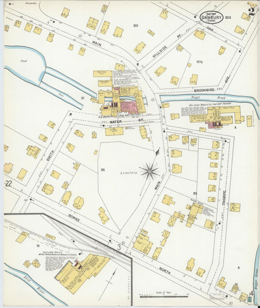 Sanborn Fire Insurance Map from Danbury, Fairfield County, Connecticut (1904), Sheet #0002 - Complete Map Set gallery image, historic Sanborn map, vintage wall art, Connecticut Connecticut