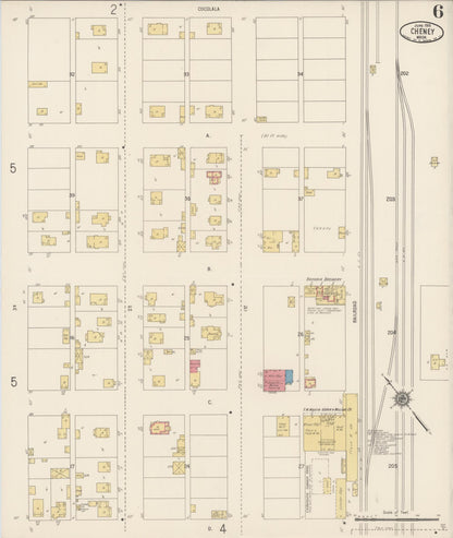 Sanborn Fire Insurance Map from Cheney, Spokane County, Washington (1916), Sheet #0006 - Complete Map Set gallery image, historic Sanborn map, vintage wall art, Washington Washington