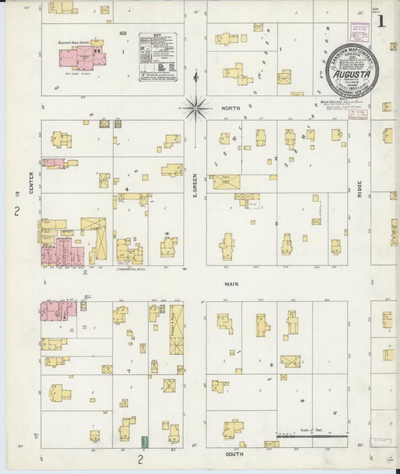 Sanborn Fire Insurance Map from Augusta, Hancock County, Illinois. (1906) – Map View