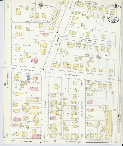Sanborn Fire Insurance Map from Ionia, Ionia County, Michigan (1914), Sheet #0010 - Complete Map Set gallery image, historic Sanborn map, vintage wall art, Michigan Michigan