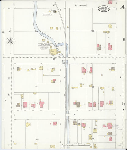 Sanborn Fire Insurance Map from Provo, Utah County, Utah (1908), Sheet #0004 - Complete Map Set gallery image, historic Sanborn map, vintage wall art, Provo Utah
