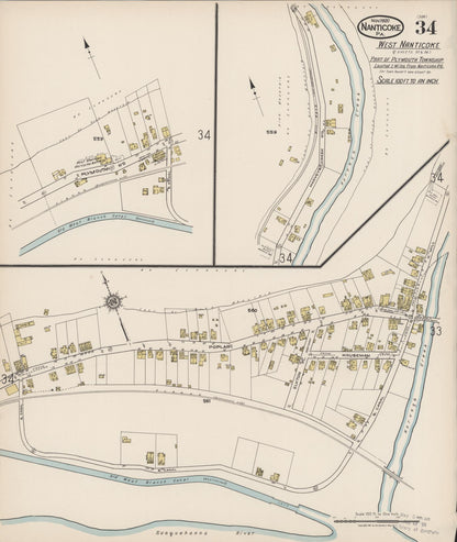 Sanborn Fire Insurance Map from Nanticoke, Luzerne County, Pennsylvania (1920), Sheet #0034 - Complete Map Set gallery image, historic Sanborn map, vintage wall art, Pennsylvania Pennsylvania
