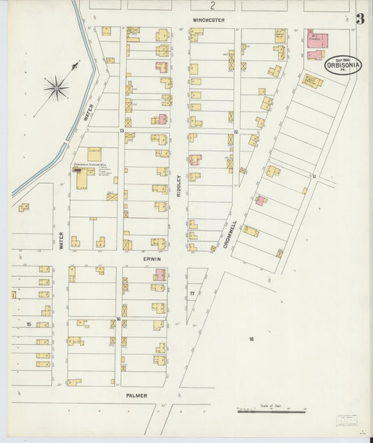 Sanborn Fire Insurance Map from Orbisonia, Huntingdon County, Pennsylvania (1904), Sheet #0003 - Historic Sanborn Fire Insurance Map Print, vintage old map wall art, antique decor, genealogy gift, Pennsylvania Pennsylvania map