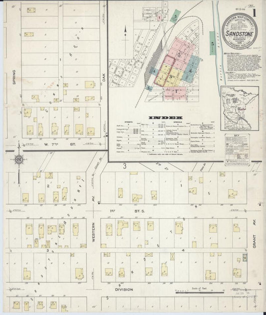 Sanborn Fire Insurance Map from Sandstone, Pine County, Minnesota. (1914) – Map View