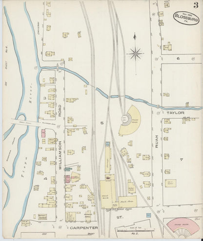 Sanborn Fire Insurance Map from Blossburg, Tioga County, Pennsylvania (1885), Sheet #0003 - Complete Map Set gallery image, historic Sanborn map, vintage wall art, Pennsylvania Pennsylvania