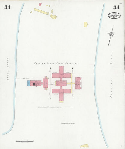 Sanborn Fire Insurance Map from Cambridge, Dorchester County, Maryland (1930), Sheet #0034 - Complete Map Set gallery image, historic Sanborn map, vintage wall art, Maryland Maryland