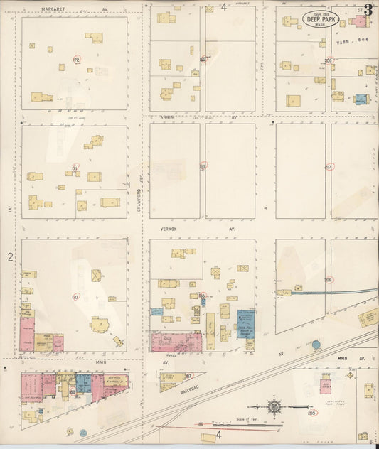 Sanborn Fire Insurance Map from Deer Park, Spokane County, Washington (1932), Sheet #0003 - Historic Sanborn Fire Insurance Map Print, vintage old map wall art, antique decor, genealogy gift, Washington Washington map