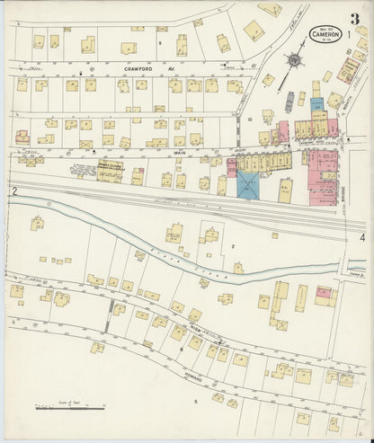 Sanborn Fire Insurance Map from Cameron, Marshall County, West Virginia (1912), Sheet #0003 - Complete Map Set gallery image, historic Sanborn map, vintage wall art, West Virginia West Virginia