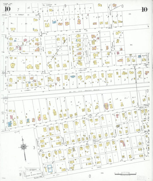 Sanborn Fire Insurance Map from Wynne, Cross County, Arkansas (1951), Sheet #0010 - Historic Sanborn Fire Insurance Map Print, vintage old map wall art, antique decor, genealogy gift, Arkansas Arkansas map