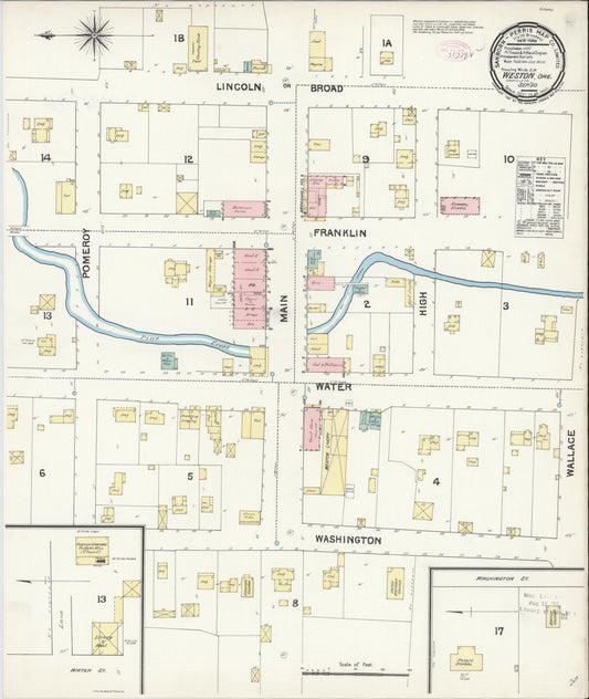 Sanborn Fire Insurance Map from Weston, Umatilla County, Oregon. (1890) – Historic Sanborn Fire Insurance Map Print