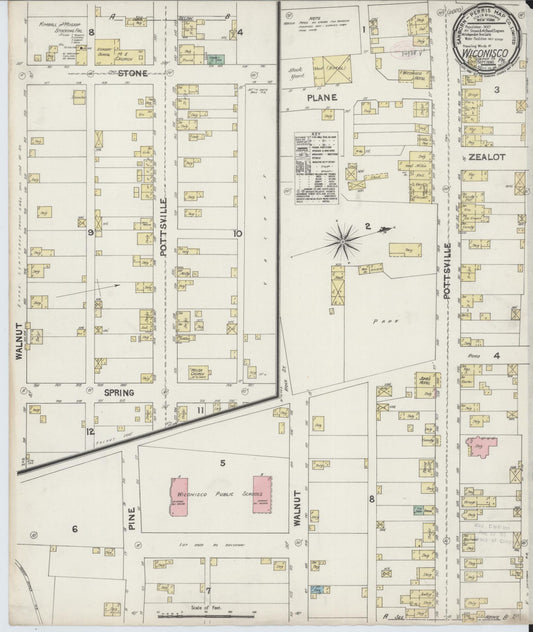 Sanborn Fire Insurance Map from Wiconisco, Dauphin County, Pennsylvania (1890), Sheet #0001 - Historic Sanborn Fire Insurance Map Print, vintage old map wall art, antique decor, genealogy gift, Pennsylvania Pennsylvania map
