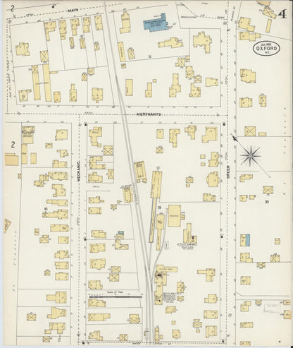 Sanborn Fire Insurance Map from Oxford, Chenango County, New York (1903), Sheet #0004 - Historic Sanborn Fire Insurance Map Print, vintage old map wall art, antique decor, genealogy gift, New York New York map