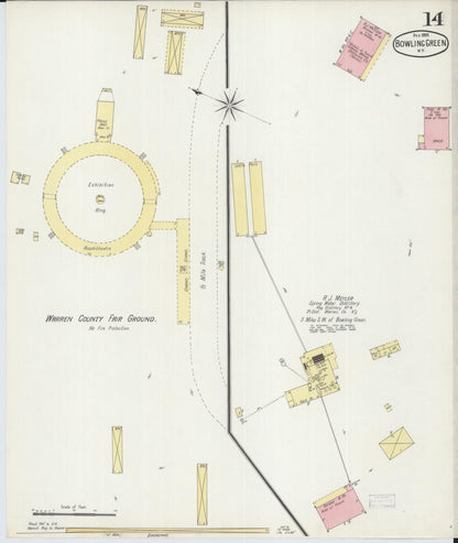 Sanborn Fire Insurance Map from Bowling Green, Warren County, Kentucky (1895), Sheet #0014 - Complete Map Set gallery image, historic Sanborn map, vintage wall art, Kentucky Kentucky