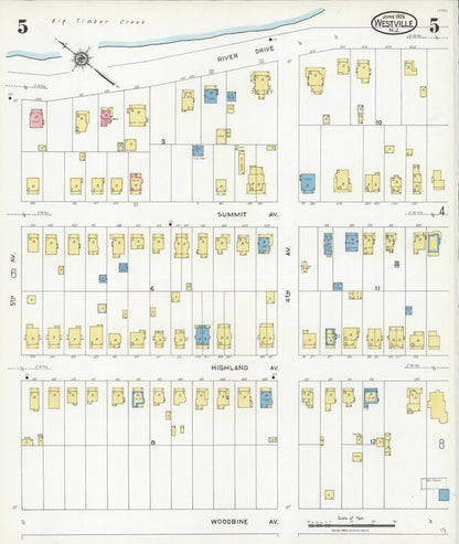 Sanborn Fire Insurance Map from Westville, Gloucester County, New Jersey (1926), Sheet #0005 - Complete Map Set gallery image, historic Sanborn map, vintage wall art, New Jersey New Jersey