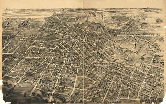[Bird's-eye-view of Battle Creek, Mich. (1880) – Historic Bird’s-Eye View Panorama Print