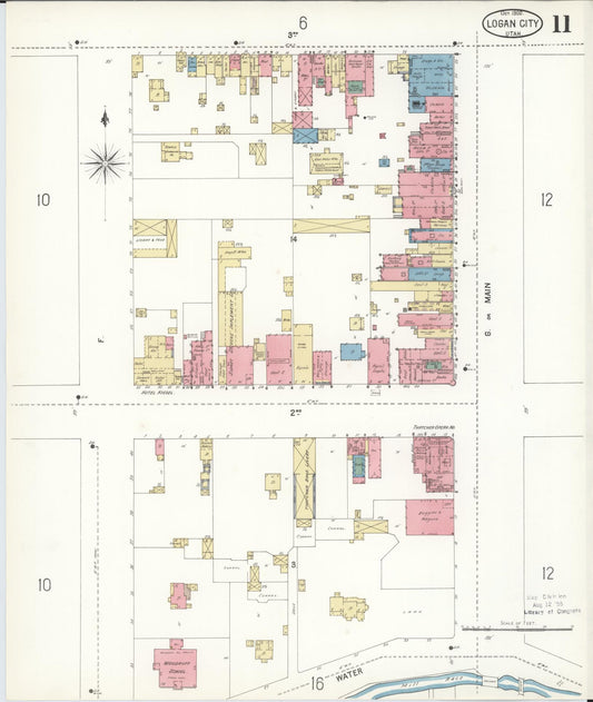 Sanborn Fire Insurance Map from Logan, Cache County, Utah (1900), Sheet #0011 - Historic Sanborn Fire Insurance Map Print, vintage old map wall art, antique decor, genealogy gift, Utah Utah map