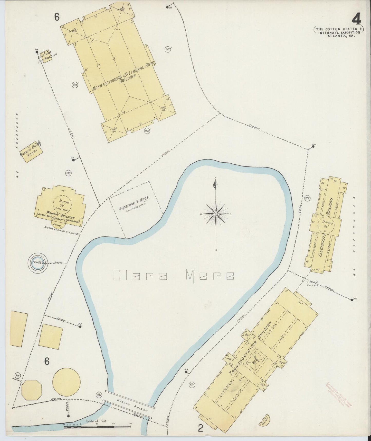 Sanborn Fire Insurance Map from Atlanta, Fulton  County, Georgia (1895), Sheet #0004 - Historic Sanborn Fire Insurance Map Print, vintage old map wall art, antique decor, genealogy gift, Georgia Georgia map