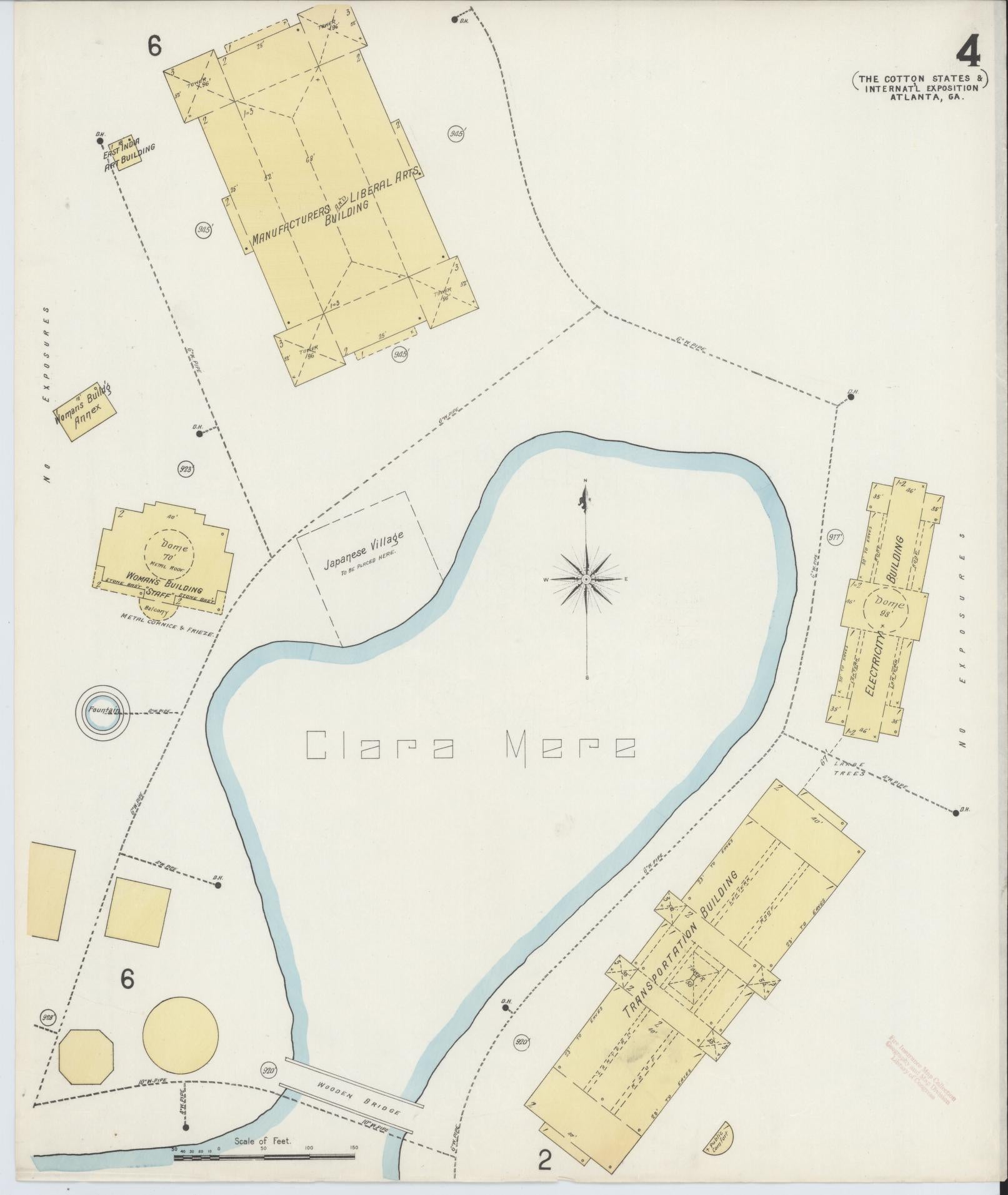 Sanborn Fire Insurance Map from Atlanta, Fulton  County, Georgia (1895), Sheet #0004 - Historic Sanborn Fire Insurance Map Print, vintage old map wall art, antique decor, genealogy gift, Georgia Georgia map