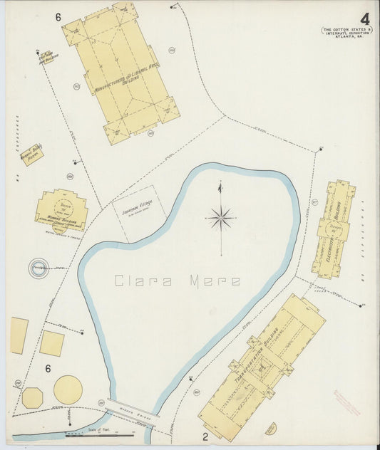 Sanborn Fire Insurance Map from Atlanta, Fulton  County, Georgia (1895), Sheet #0004 - Historic Sanborn Fire Insurance Map Print, vintage old map wall art, antique decor, genealogy gift, Georgia Georgia map