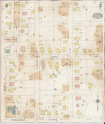 Sanborn Fire Insurance Map from Jackson, Cape Girardeau County, Missouri (1941), Sheet #0005 - Complete Map Set gallery image, historic Sanborn map, vintage wall art, Missouri Missouri
